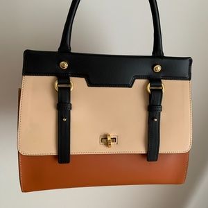 IACUCCI Smooth Leather Satchel Bag Multicolor, Made in Italy, New Without Tag